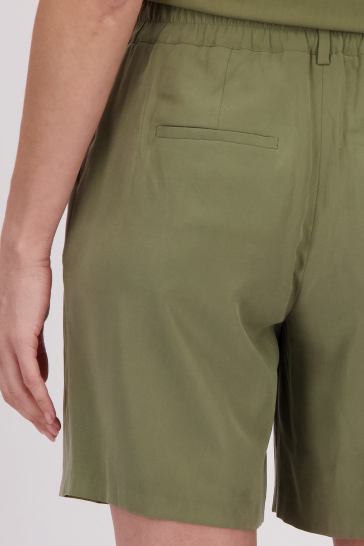 Kaki bermuda met elastische tailleband van More & More voor Dames