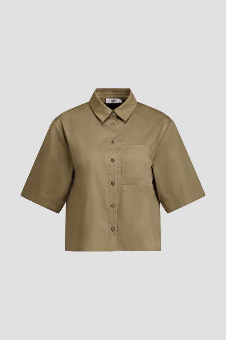 Productfoto 1 van Kaki blouse met korte mouwen door Libelle voor Dames