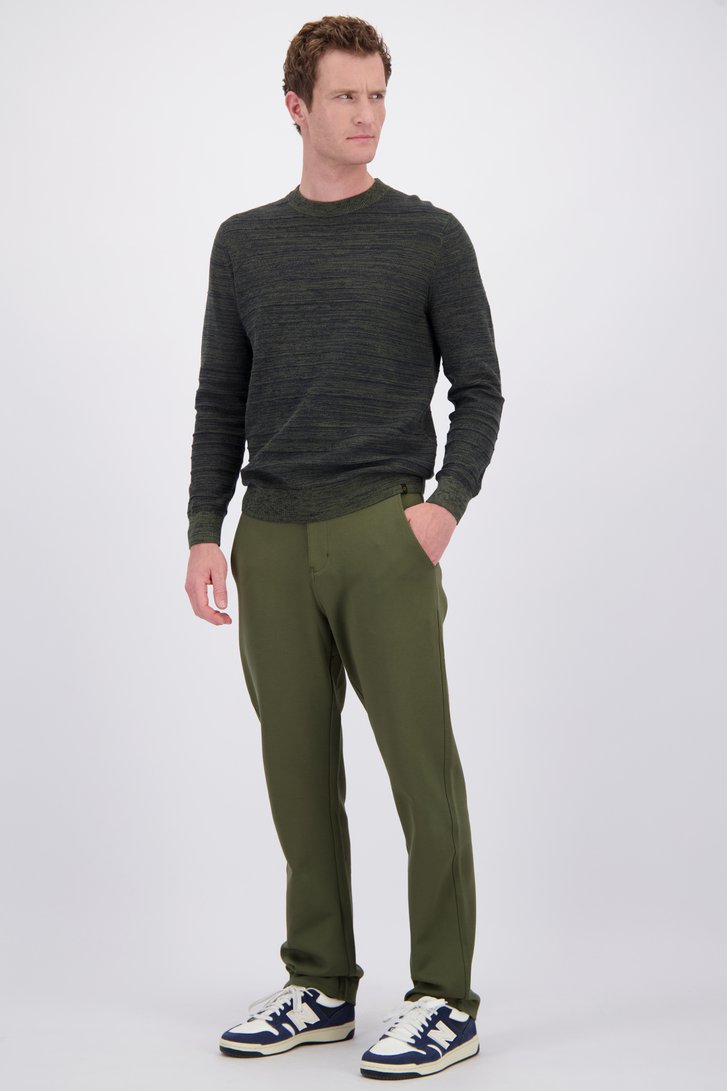 Voorkant van Kaki chino met elastische taille door Ravøtt voor Heren