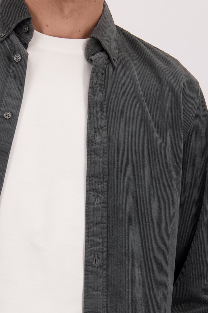 Detail van Kaki corduroy hemd - Regular Fit  door Marc O'Polo voor Heren