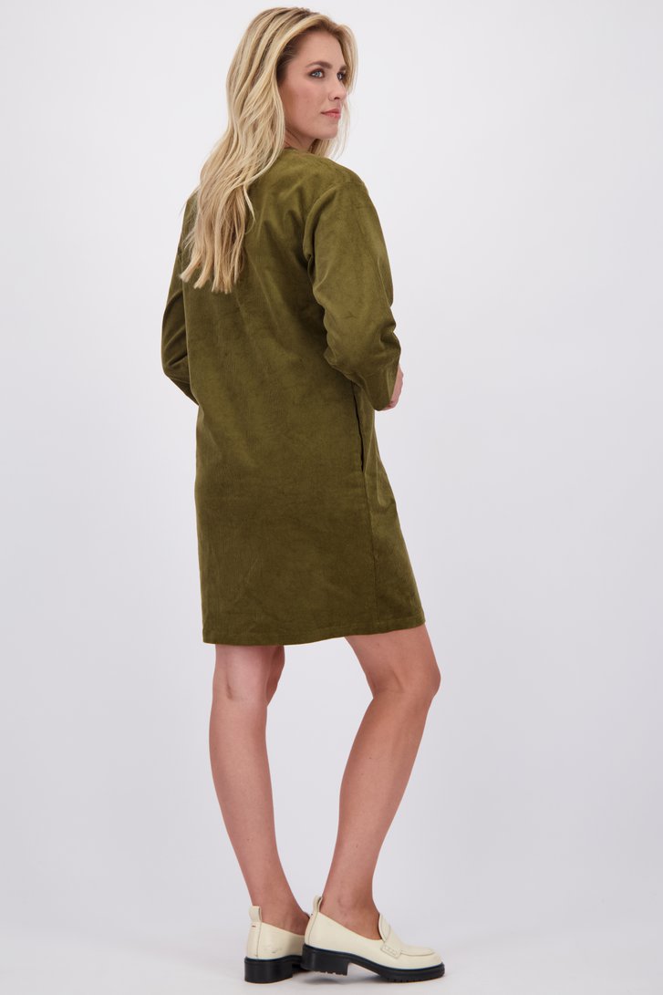 Achterkant van Kaki corduroy kleedje door Libelle voor Dames