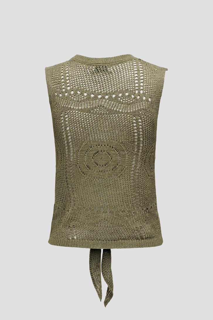 Kaki gehaakt topje met knoop detail van JDY voor Dames