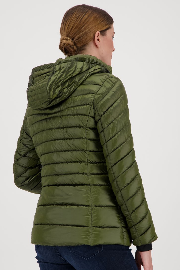 Kaki gewatteerde puffer jacket van Barbara Lebek voor Dames