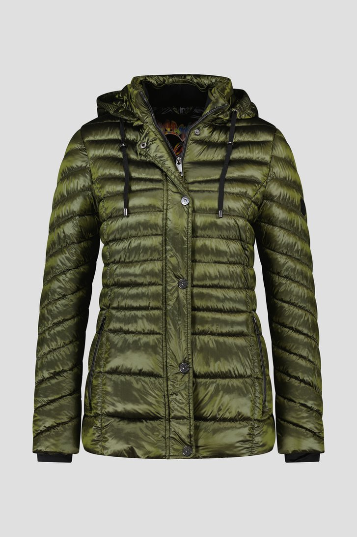 Kaki gewatteerde puffer jacket van Barbara Lebek voor Dames