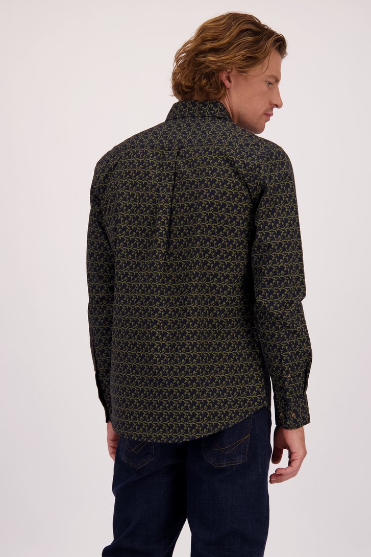 Achterkant van Kaki hemd met print - Regular fit door Ravøtt voor Heren