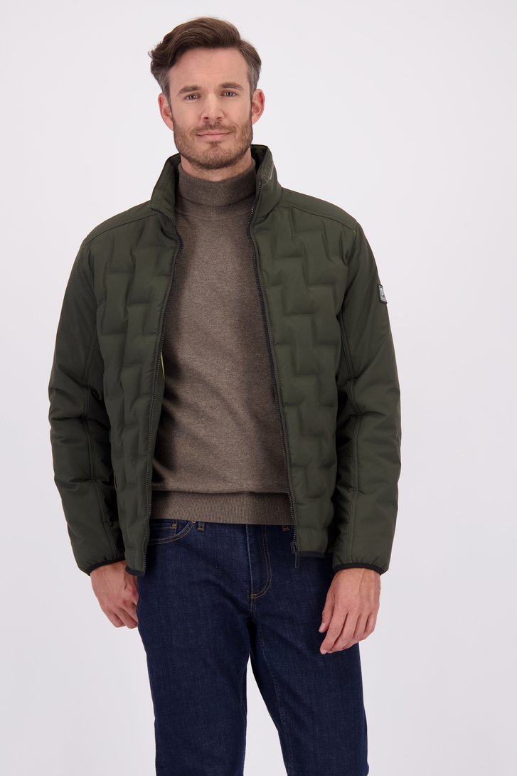 Voorkant van Kaki jas met opstaande kraag door Gate One voor Heren