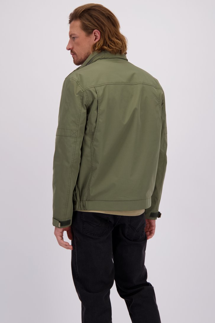 Achterkant van Kaki jas met uitritsbare kap door Ravøtt voor Heren