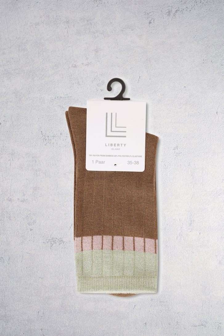 Productfoto 4 van Kaki sokken met glitterend detail door Liberty Island voor Dames