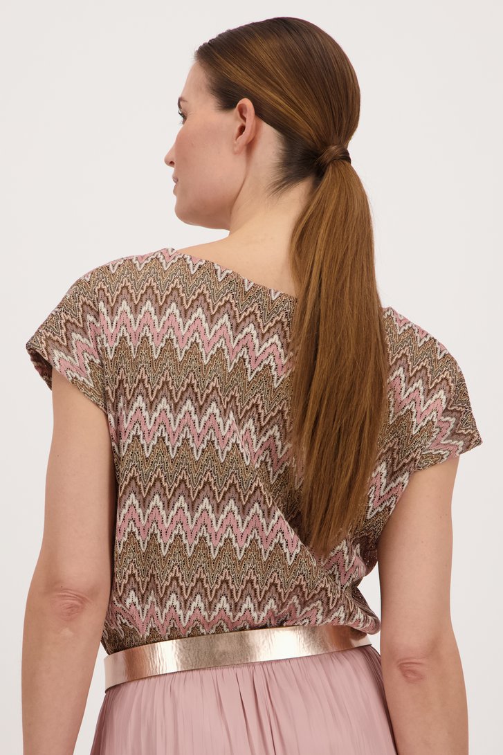 Kaki T-shirt met gehaakt patroon van More & More voor Dames