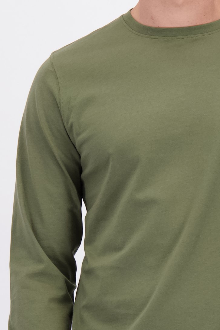 Detail van Kaki T-shirt met lange mouwen door Liberty Island voor Heren