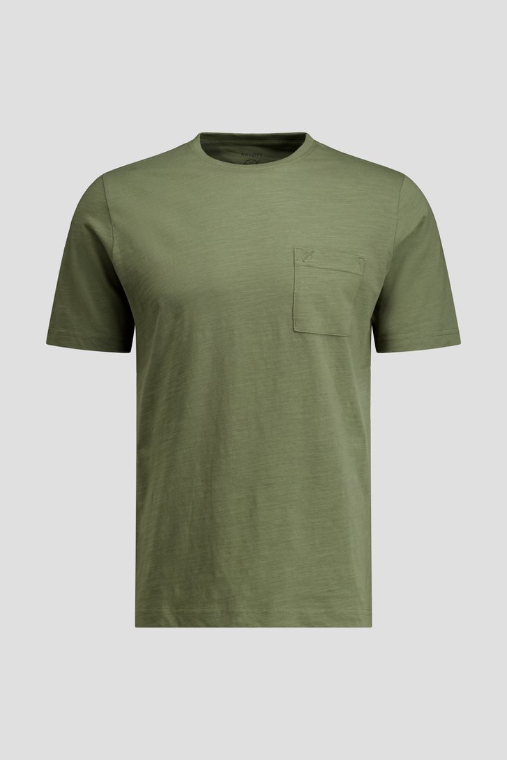 Productfoto 1 van Kaki T-shirt met ronde hals door Ravøtt voor Heren