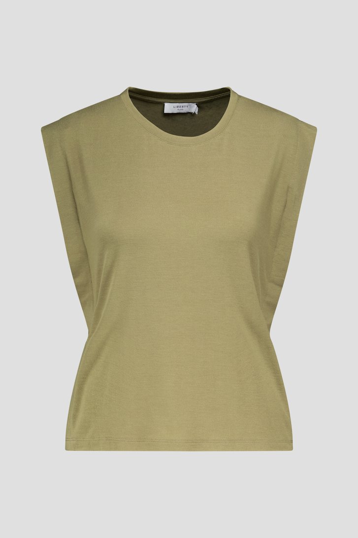 Kaki T-shirt zonder mouwen van Liberty Island voor Dames
