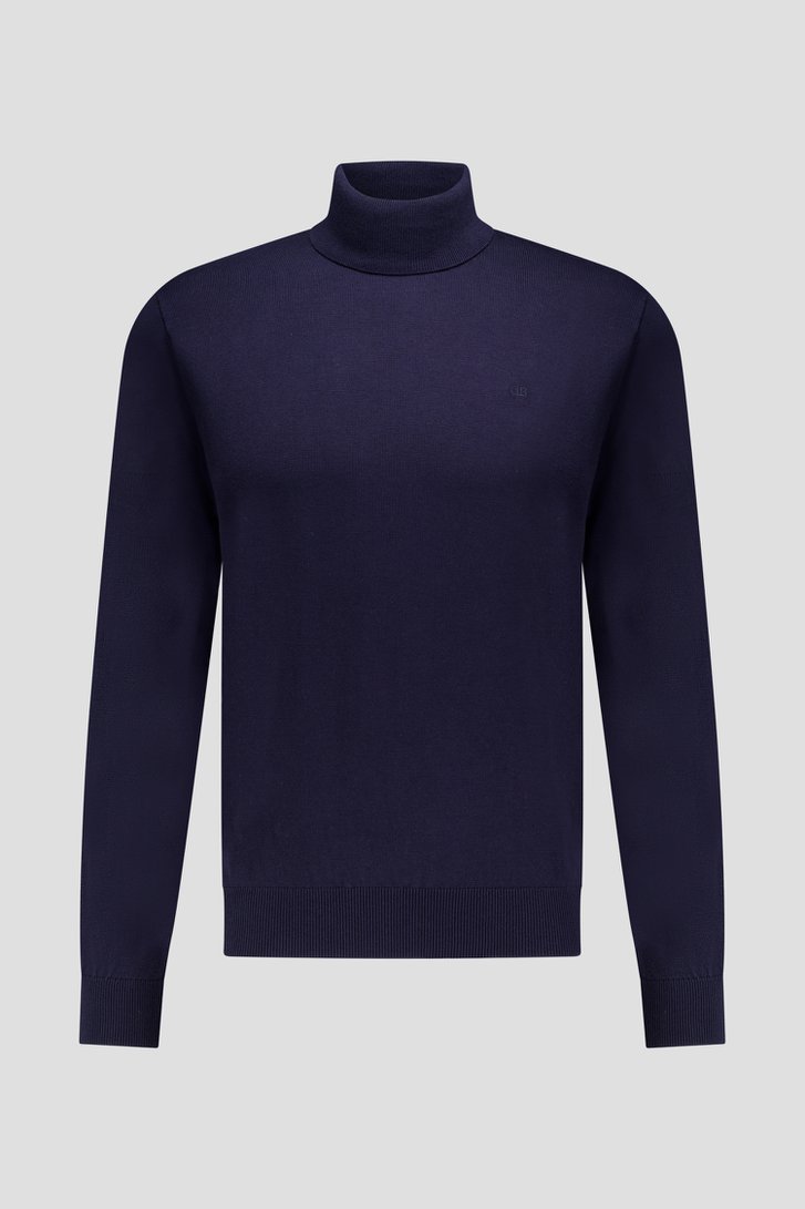 Productfoto 1 van Katoenen trui met rolkraag - donkerblauw door Dansaert Blue voor Heren