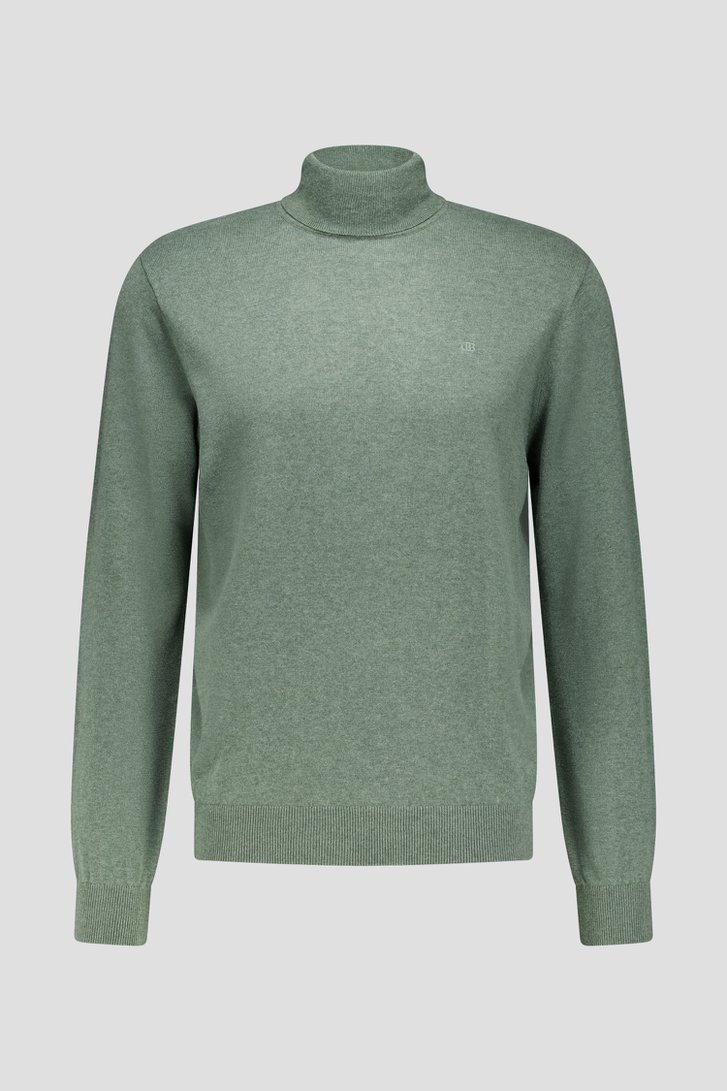 Productfoto 1 van Katoenen trui met rolkraag - groen door Dansaert Blue voor Heren