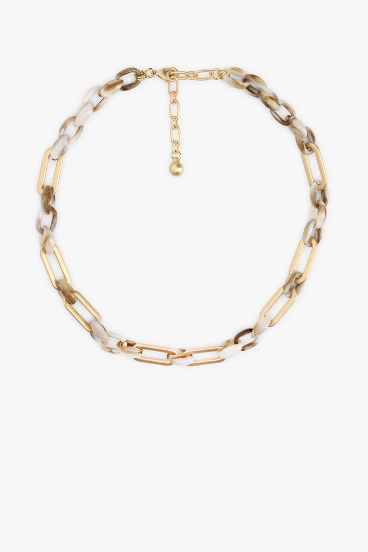Ketting met ecru en gouden schakels van Liberty Island voor Dames