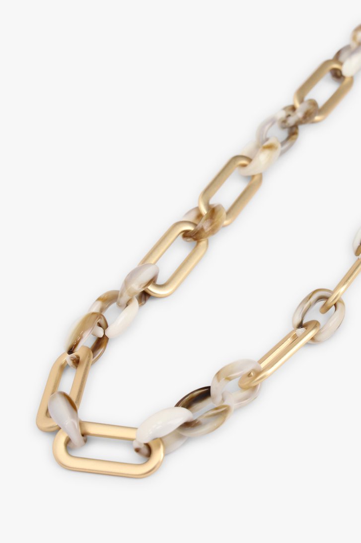 Ketting met ecru en gouden schakels van Liberty Island voor Dames