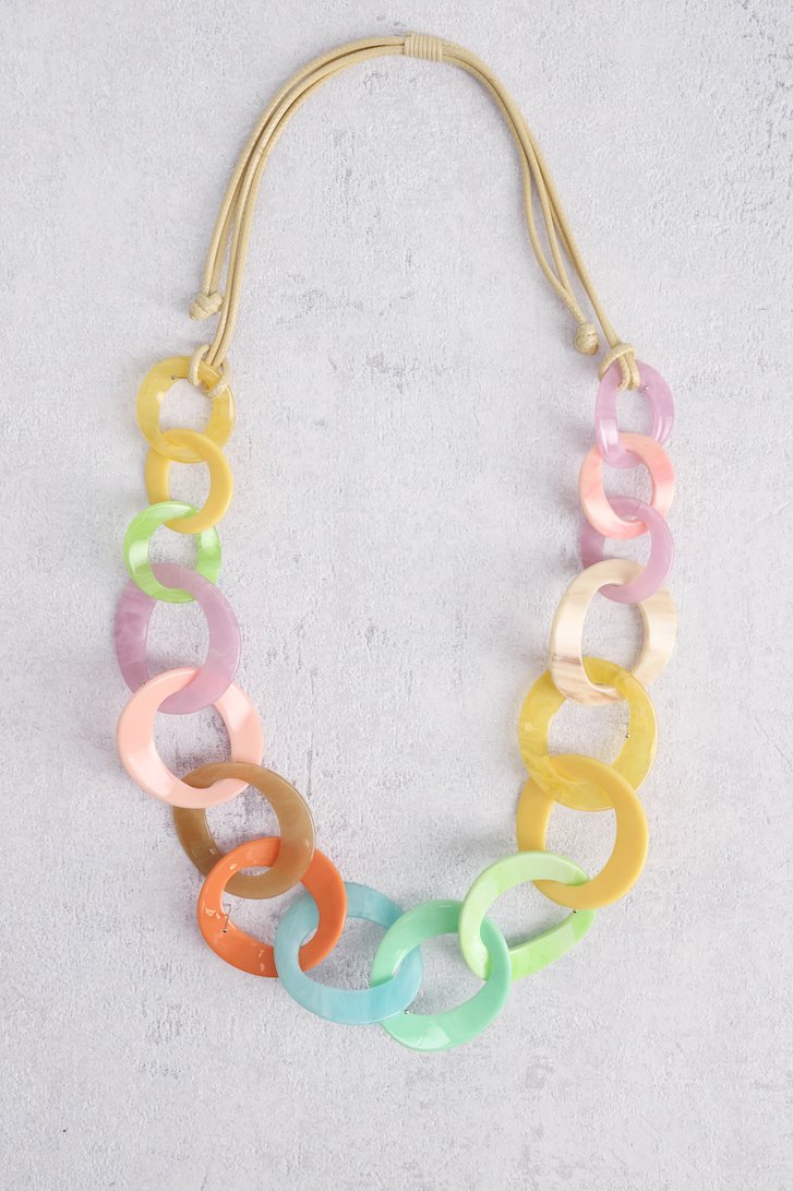 Ketting met mulitikleurige ringen van Liberty Island voor Dames