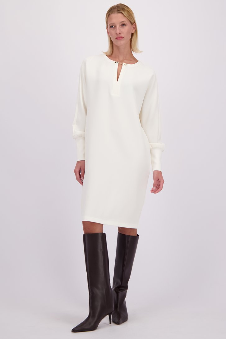 Wit kleedje met lange mouwen van D'Auvry 7363714 Maxi jurken e5