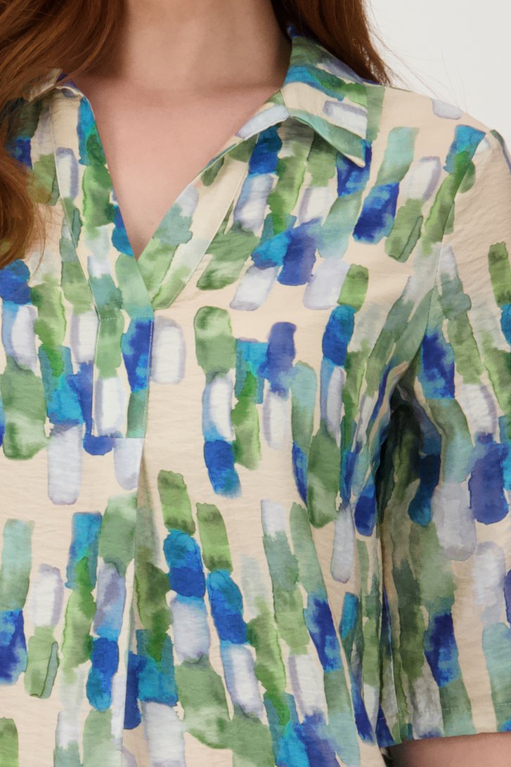 Kleedje met blauw-groene aquarelprint  van Liberty Loving nature voor Dames