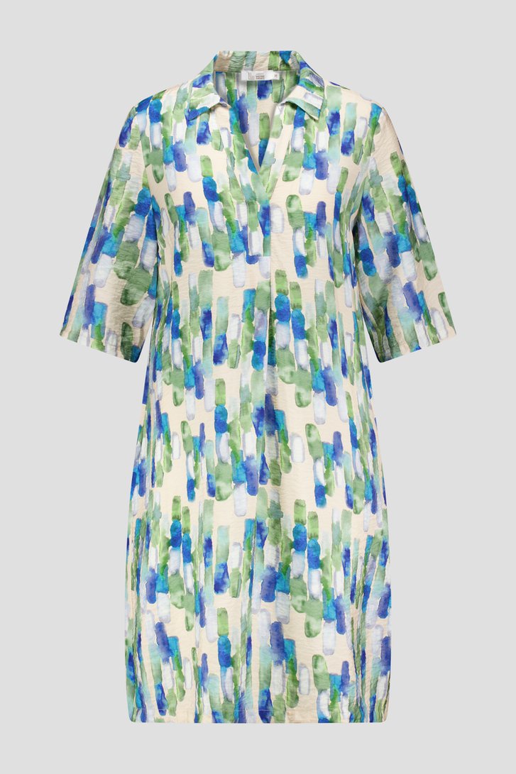 Kleedje met blauw-groene aquarelprint  van Liberty Loving nature voor Dames