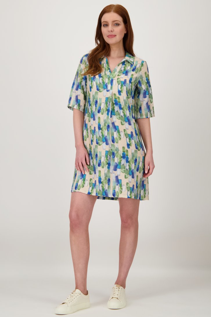 Kleedje met blauw-groene aquarelprint  van Liberty Loving nature voor Dames