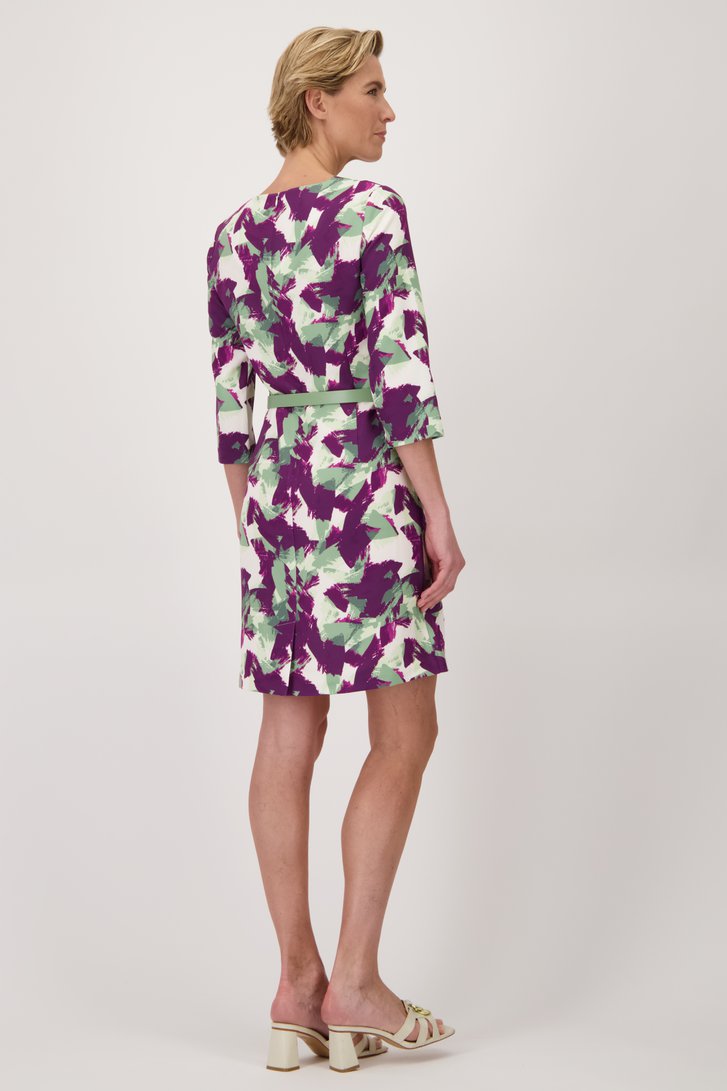 Kleedje met paars-groene print van Claude Arielle voor Dames