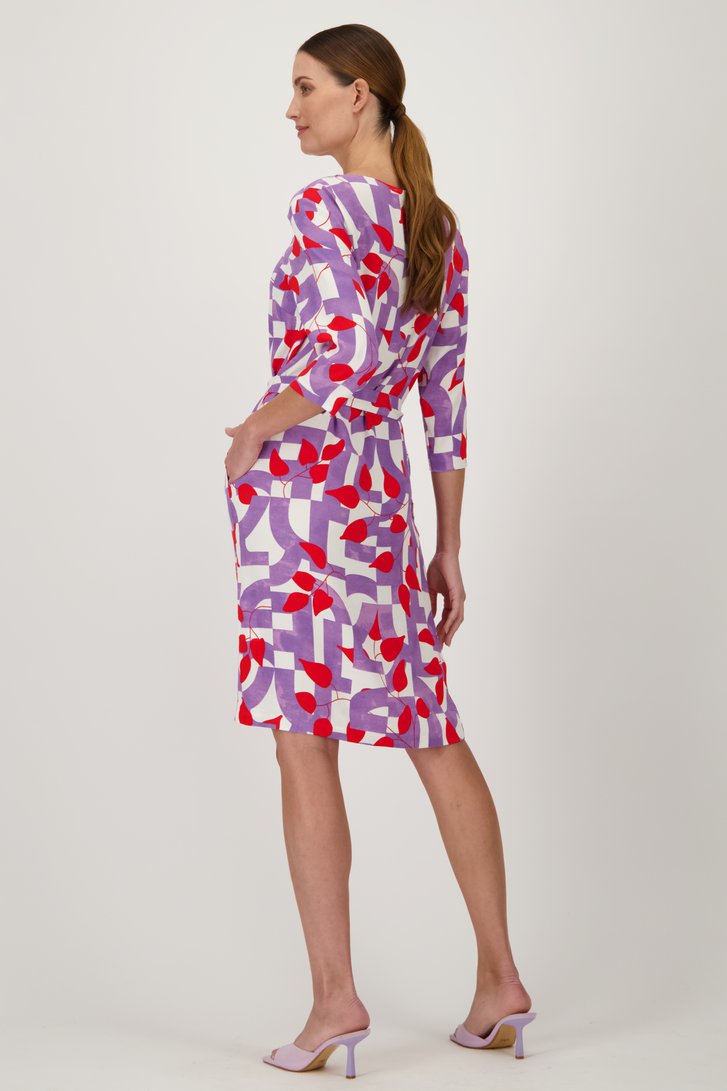 Kleedje met rood-paarse print van D'Auvry voor Dames