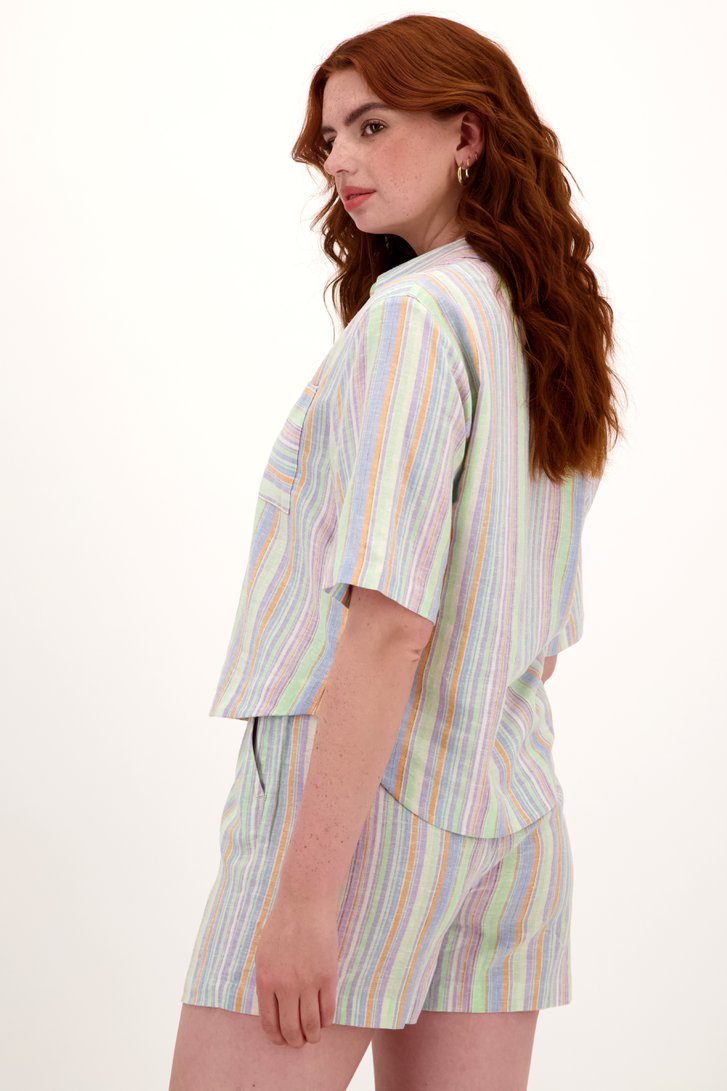 Kleurrijke, linnen hemdblouse van Libelle voor Dames