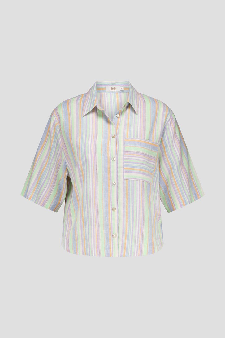 Kleurrijke, linnen hemdblouse van Libelle voor Dames
