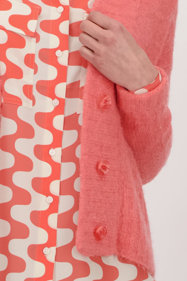 Koraalkleurige cardigan van Opus voor Dames