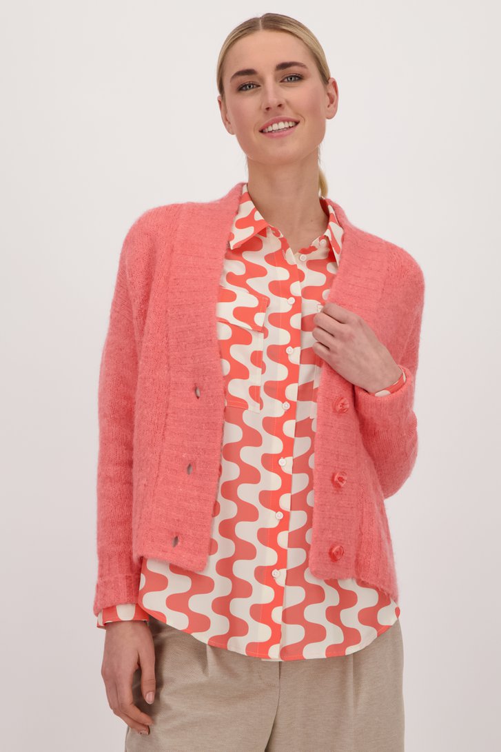 Koraalkleurige cardigan van Opus voor Dames