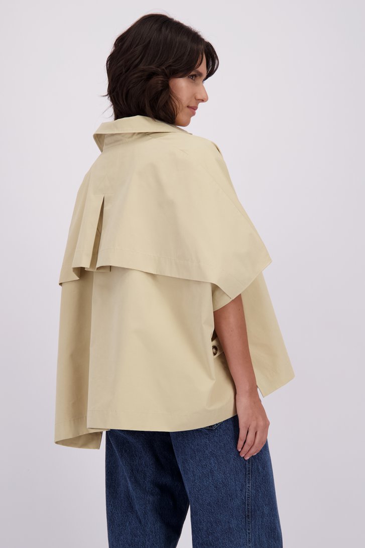 Achterkant van Korte beige trenchcoat  door Louise voor Dames