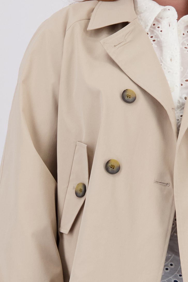 Korte beige trenchcoat van Only Carmakoma voor Dames