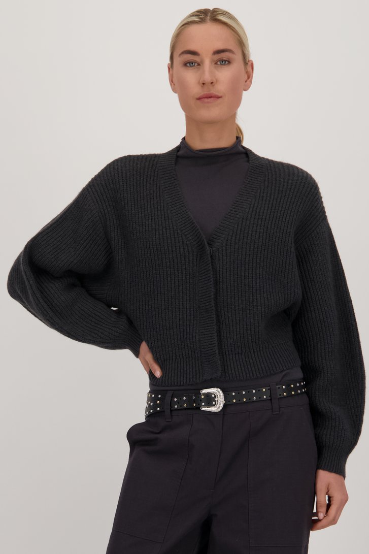 Korte donkergrijze cardigan - Louise x Tine van Louise voor Dames