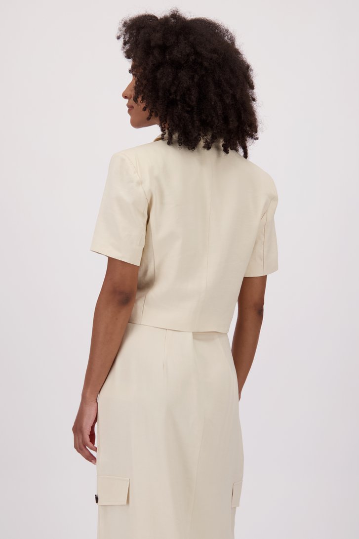 Korte lichtbeige blazer met korte mouwen van JDY voor Dames