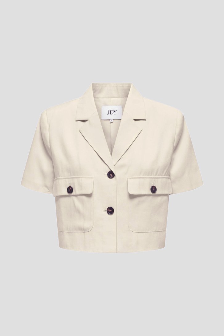 Korte lichtbeige blazer met korte mouwen van JDY voor Dames