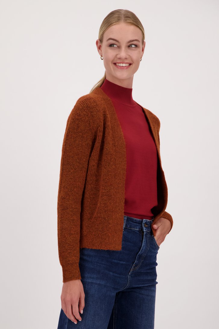 Korte oranjebruine cardigan van Liberty Island voor Dames