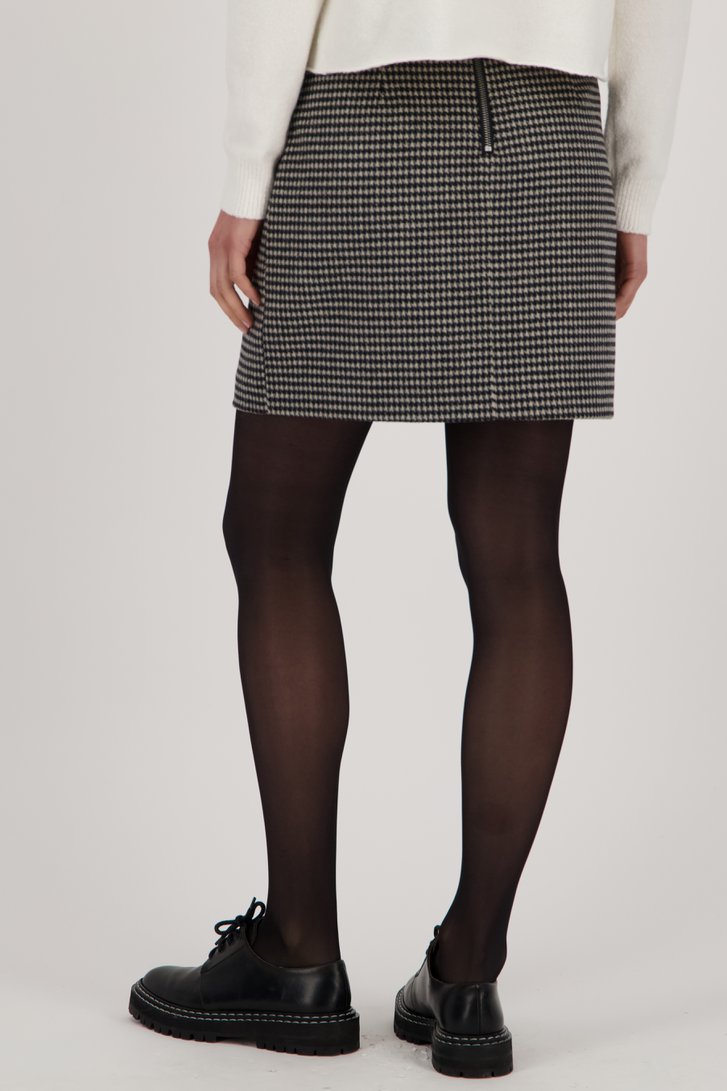 Achterkant van Korte rok met pied-de-poule motief - Louise x Tine door Louise voor Dames