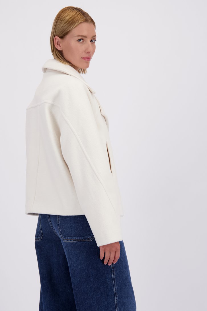 Achterkant van Korte witte mantel door D'Auvry voor Dames