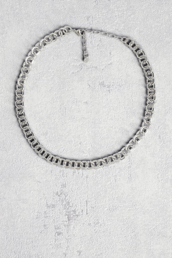 Korte zilveren schakelketting van Liberty Island voor Dames