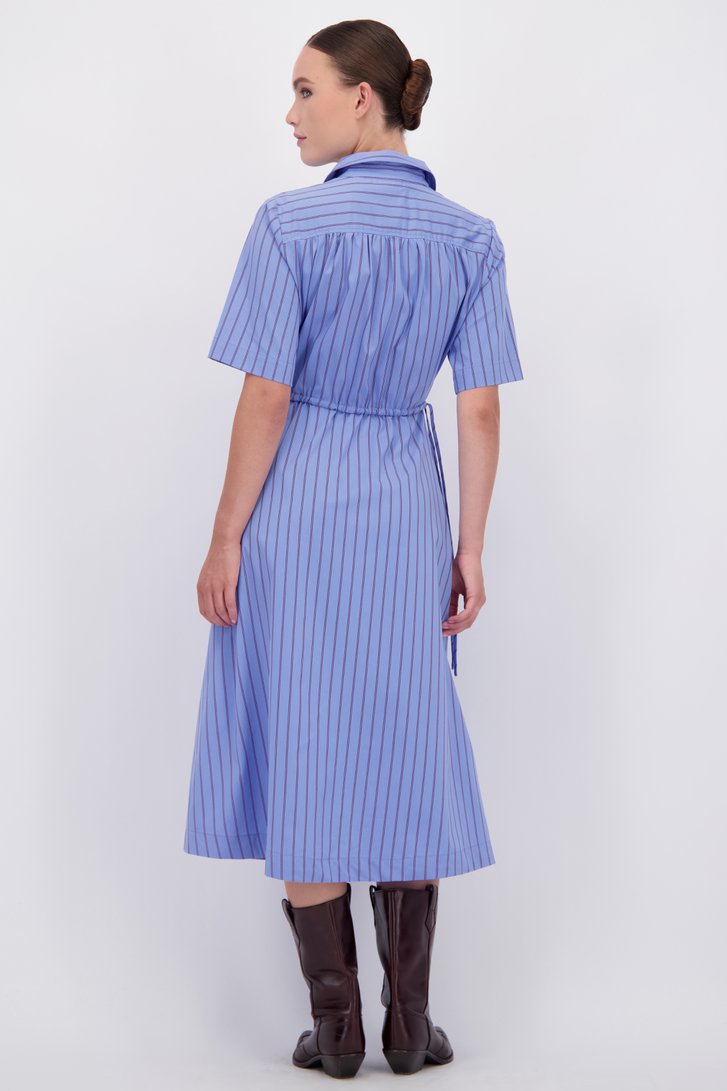 Achterkant van Lang blauw gestreept kleedje door JDY voor Dames