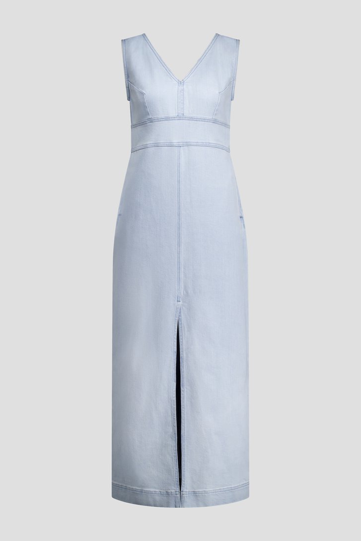 Productfoto 1 van Lang blauw jeanskleedje met split door Liberty Island Denim voor Dames