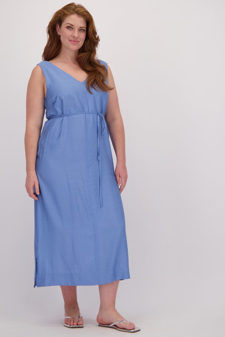 Voorkant van Lang blauw kleedje met brede bandjes door ONLY Carmakoma voor Dames