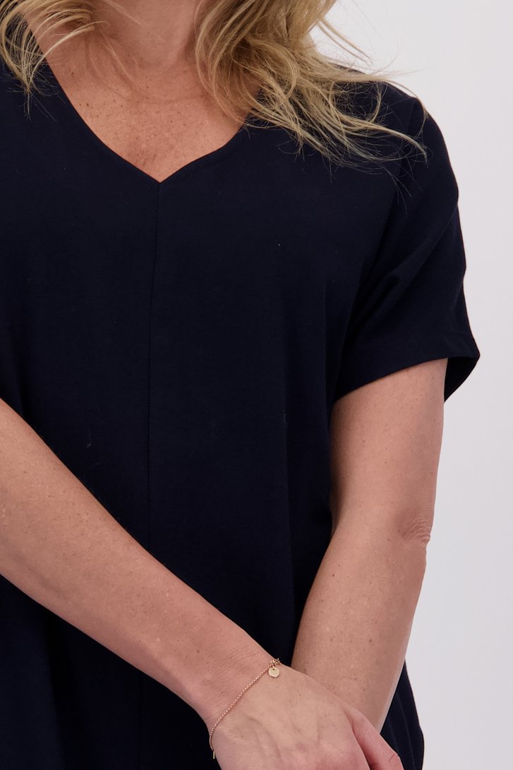 Lang donkerblauw kleedje met split van AC by Annelien Coorevits voor Dames