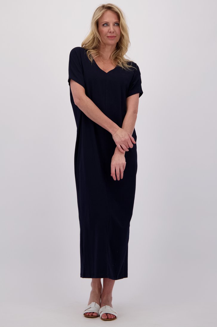 Lang donkerblauw kleedje met split van AC by Annelien Coorevits voor Dames