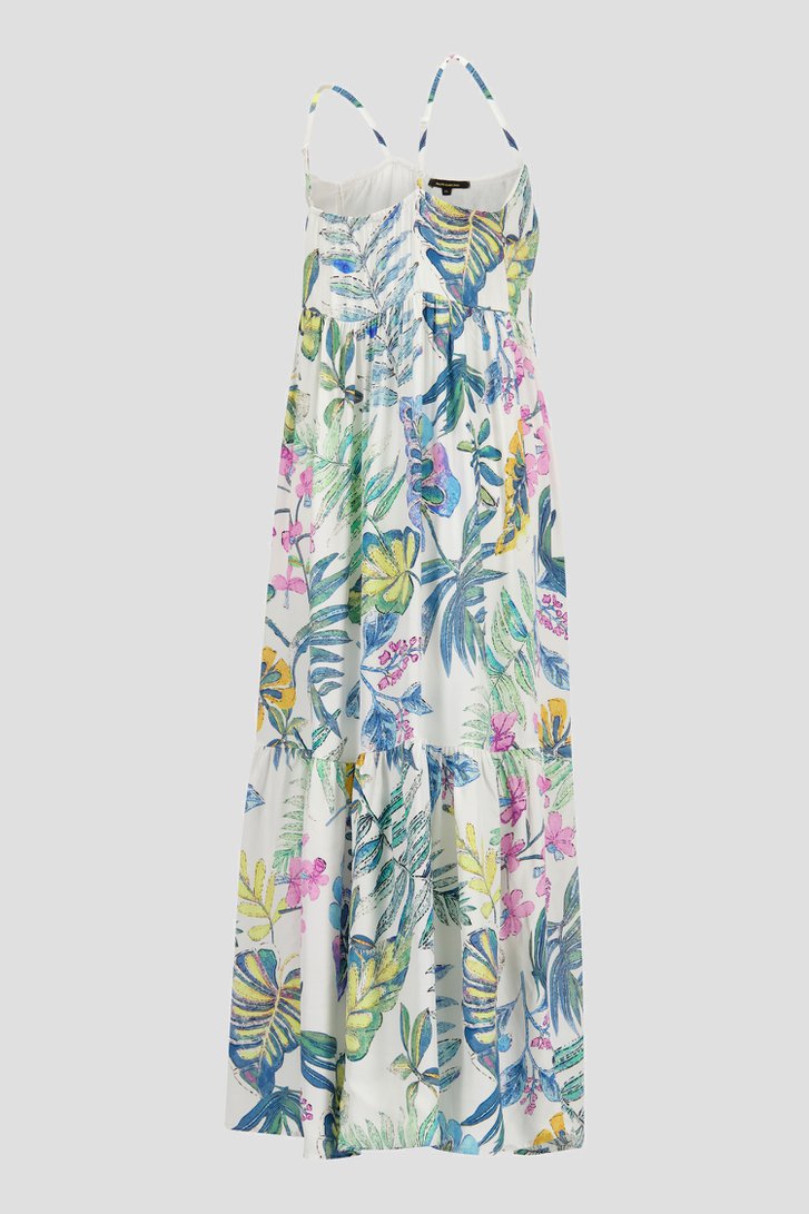 Lang ecru kleedje met botanische print van More & More voor Dames