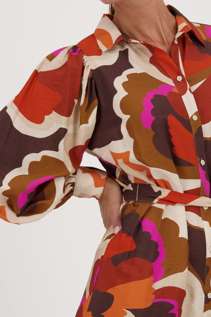 Lang kleedje met kleurrijke print van Geisha voor Dames