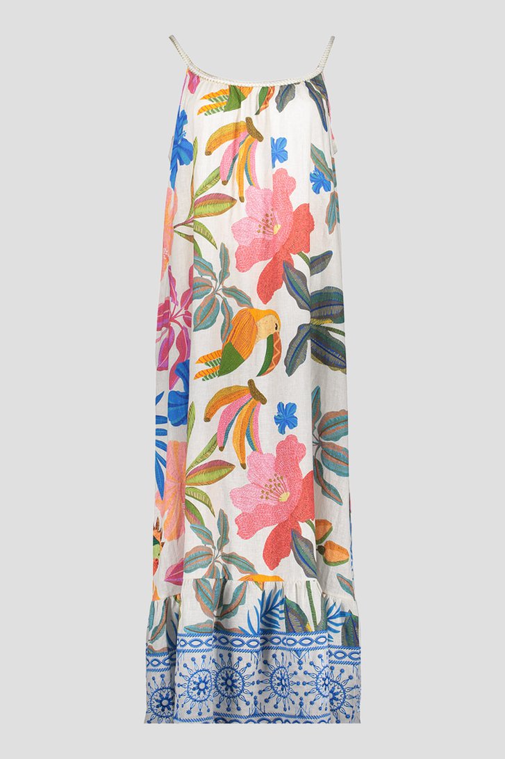 Productfoto 1 van Lang kleedje met kleurrijke zomerse print door Geisha voor Dames