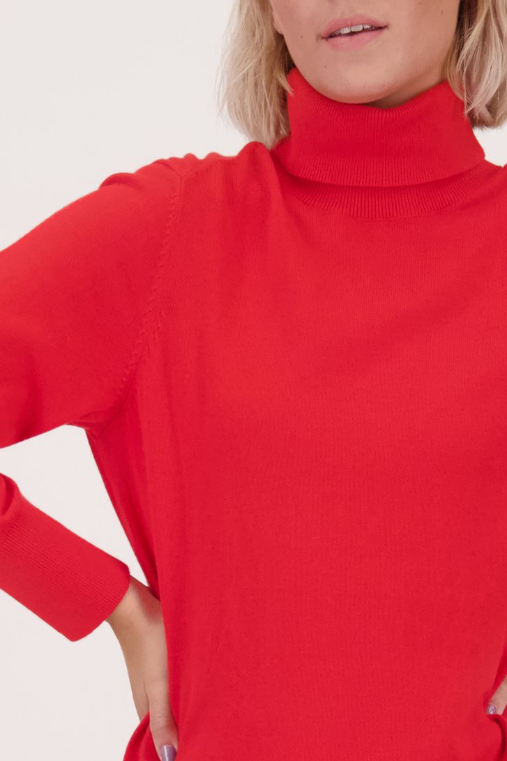 Lang rood gebreid kleedje van Libelle voor Dames