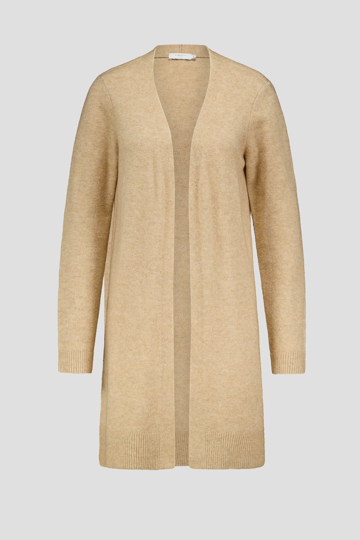 Productfoto 1 van Lange beige cardigan zonder knopen door Liberty Island voor Dames